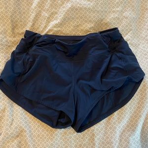 Navy Lululemon Speed Up Shorts